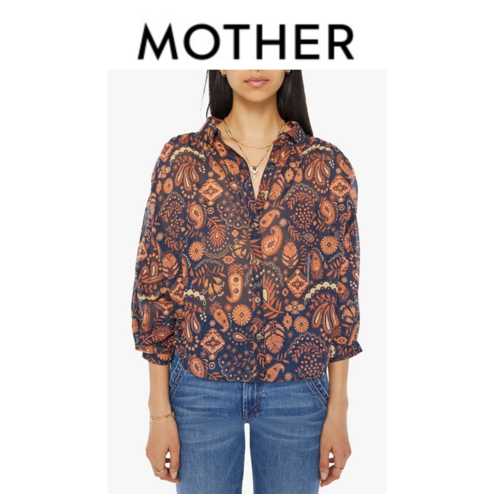 Mother The Breeze Print Button Down Blouse